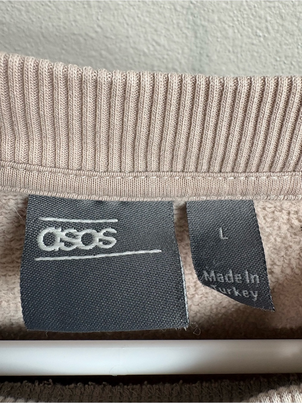 ASOS DESIGN Oversized Layered Sweatshirt with Built-in Shirt - Beige - Large - Picture 6 of 8